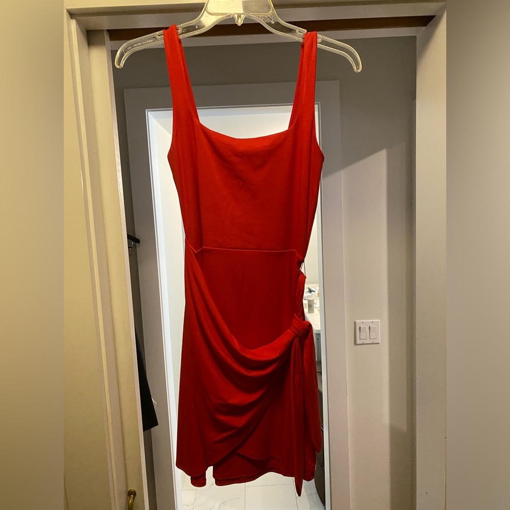 Aritzia Wilfred Saturn Mini Dress Red